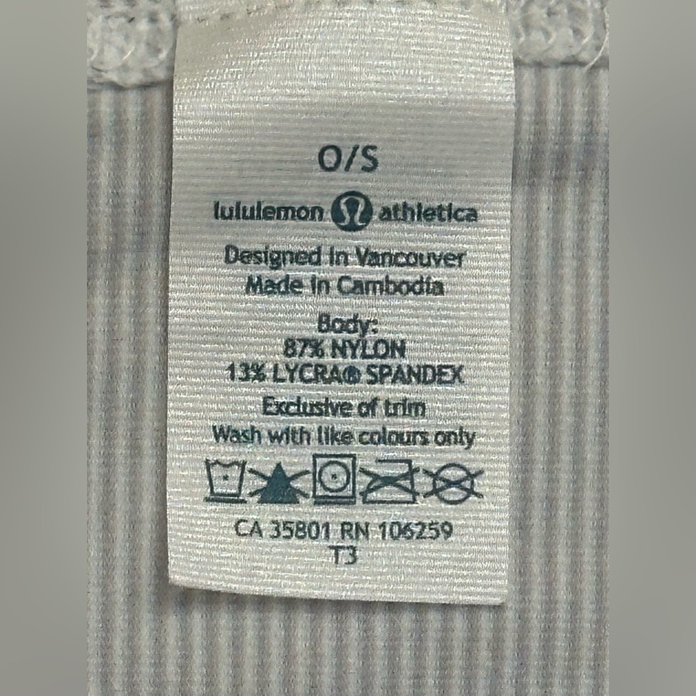 Lululemon🍋 Vinyasa Scarf Rulu Wee Stripe White Heathered Grey/White Stripe - Picture 10 of 15